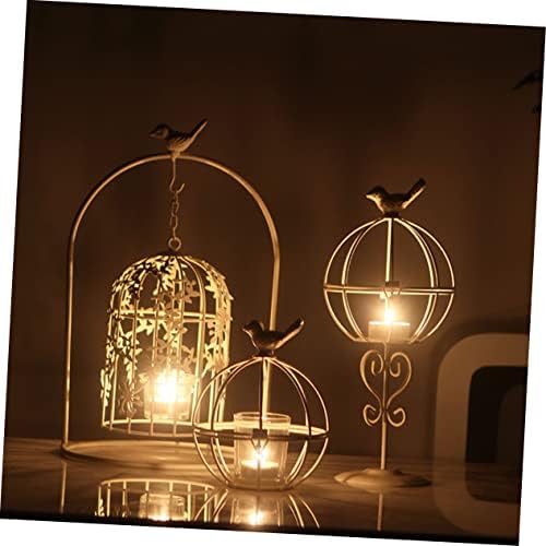 Rustic White Iron Candlestick Decor for Weddings and Homes