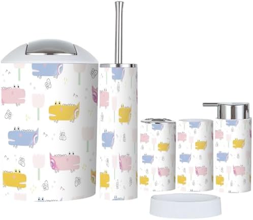 Bathroom Accessories Set 6-Piece Durable Design Summer Korner