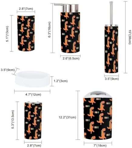 6-Piece Bathroom Set Dinosaur Pattern