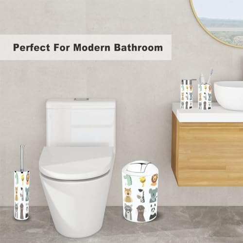 6-Piece bath Accessory Set for Kids with Cute Animal Themes
