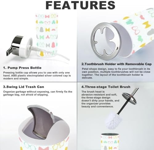 6-Piece Bathroom Set - Durable Retro Storage Solution