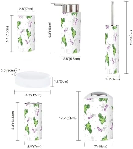 Bathroom Accessories Set 6 Pcs Cartoon Crocodile Collection for Kids