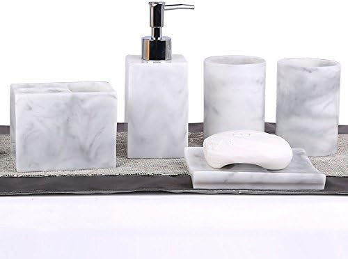 Sleek 5-Pack Resin Bath Accessories Set