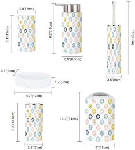 Bathroom Accessories Set 6 Pcs Pastel Gradient Decor
