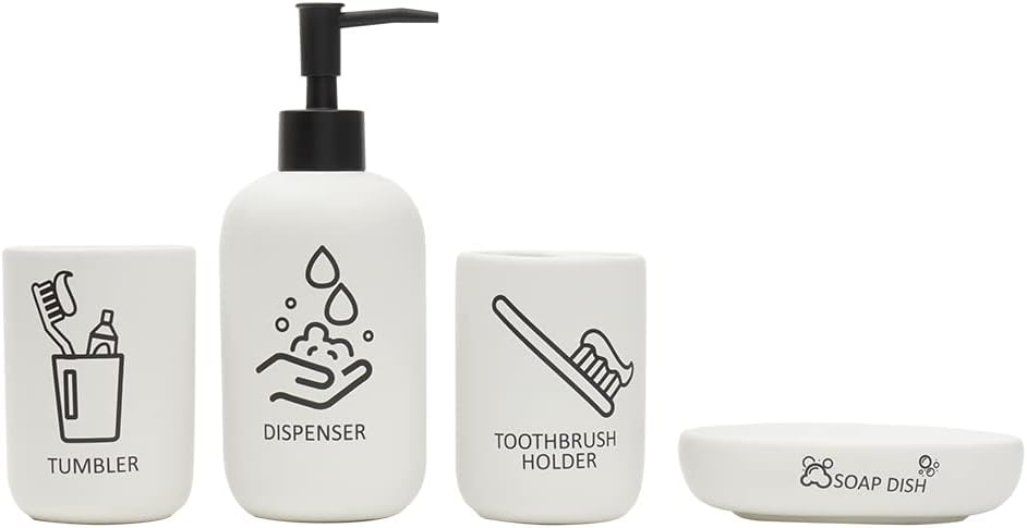 Home Basics Hygiene 4-Piece Dolomite Bath Set