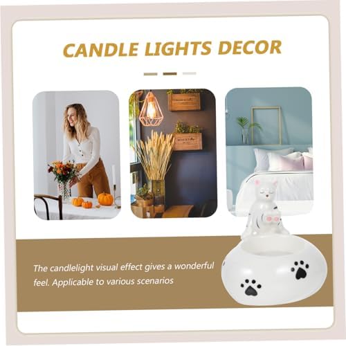 Unique Ceramic Cat Tea Light Candle Holder