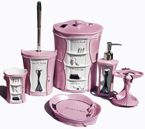 LUANT Pink Bathroom Set