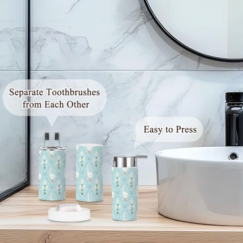 6-Piece spring-themed bathroom essentials