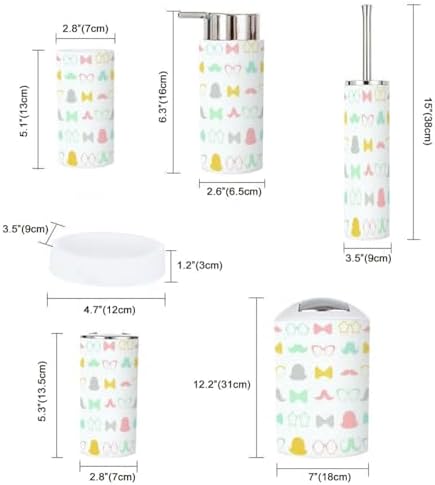 6-Piece Bathroom Set - Durable Retro Storage Solution