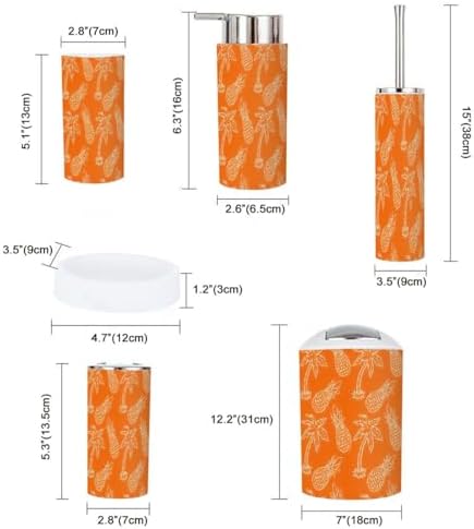 Tropical Bathroom Accessories Set 6 Pcs