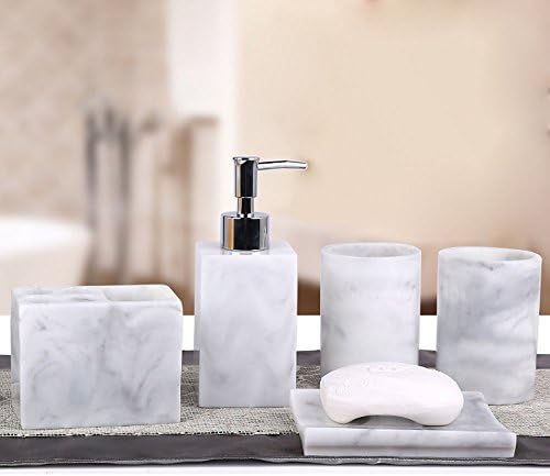 Sleek 5-Pack Resin Bath Accessories Set