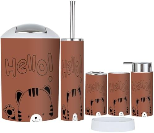 Bathroom Accessories Set 6 Pcs Durable Decorative Storage