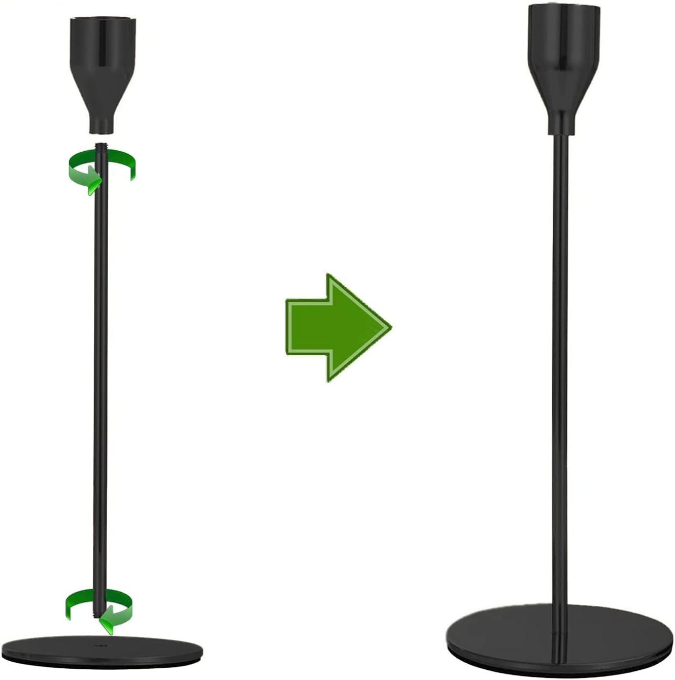 Matte Black Candlestick Holders Set of 6 for Wedding Party Use