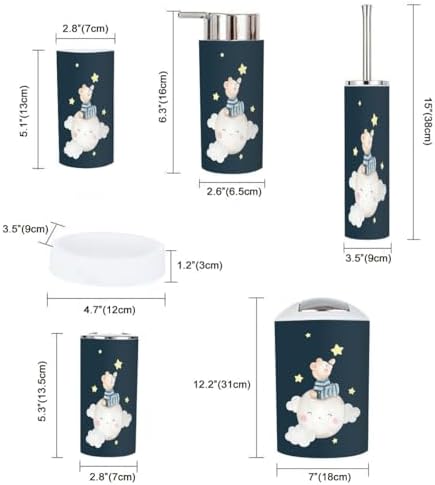 Cute Little Bear Bathroom Accessory Set 6 Piece