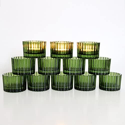 Green Tealight Candle Holder Set of 12 2x14