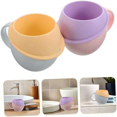 MAGICLULU 2-Piece Plastic Mouthwash Holder for Kids Toothbrush Beverage Tumbler