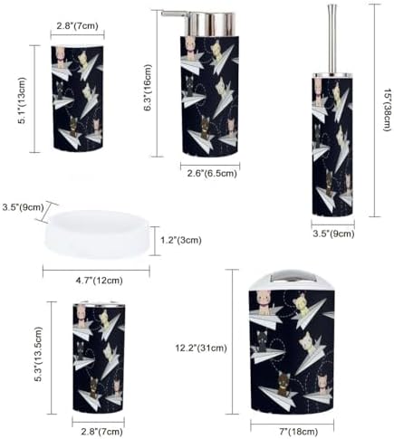 Cartoon Airplane 6-Piece Compact Bathroom Set