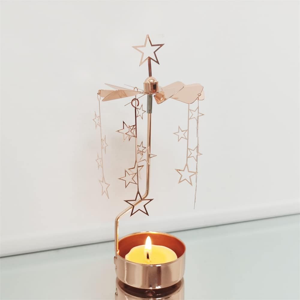 Stylish Stainless Steel Metal Tea Light Holder with Spinning Design