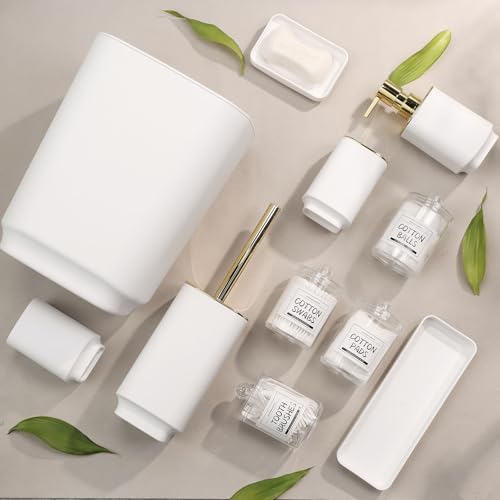 IMAVO 11 Piece White Bathroom Accessory Set