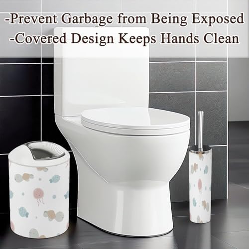 Bathroom Accessories Set 6 Pcs Pastel Cute Sea Characters Design