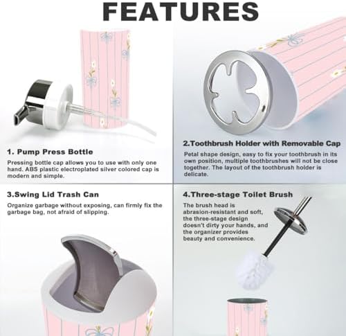 Cozy Cute Kawaii Bathroom Set 6 Pcs