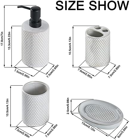 Complete 4-Piece Bathroom Set Honeycomb Design Modern Practical