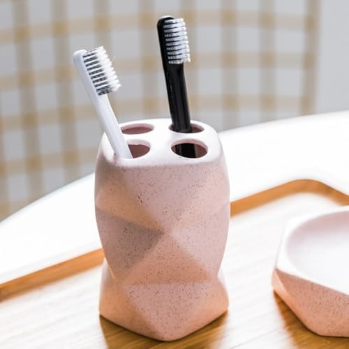 Modern Ceramics Pink Bathroom Accessory Set Collection