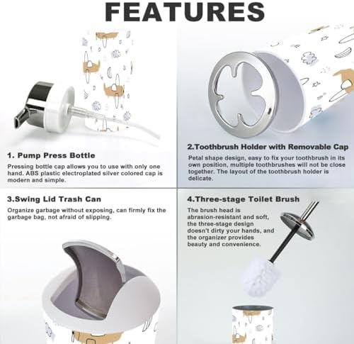 XNGJEMVWXO Sky Seamless 6-Piece Bathroom Set for Kids
