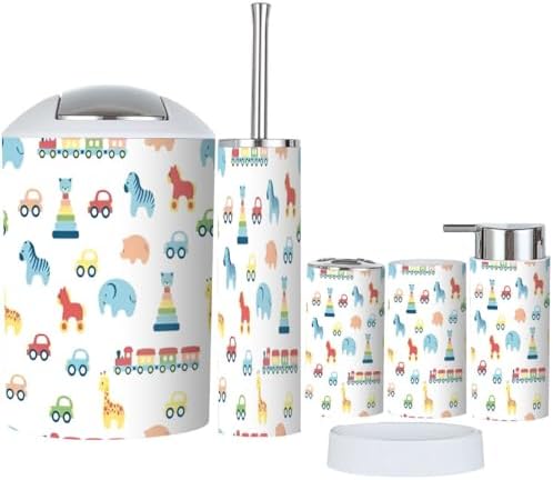 Bathroom Accessory Set 6 Piece Plastic