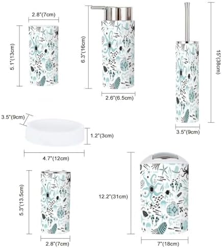 Bath Set 6 Pcs Trendy Baby Seamless Pattern