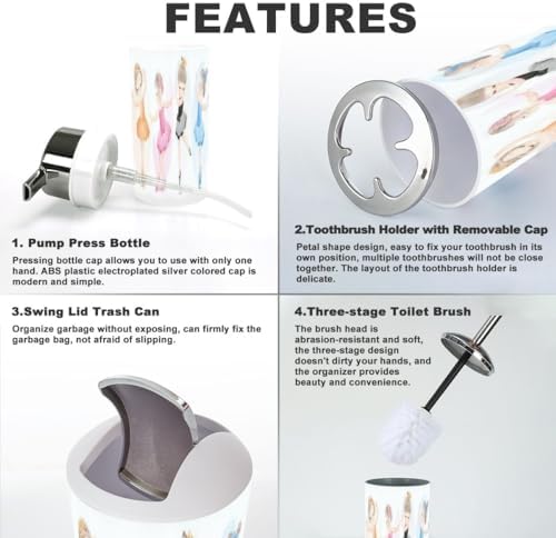 Cute Ballerina Bathroom Set