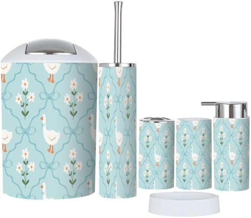 6-Piece spring-themed bathroom essentials