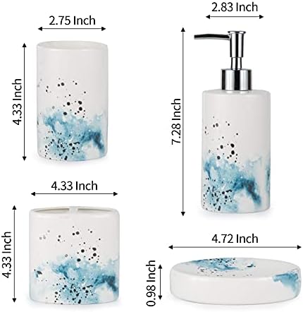 BASDHE Ceramic 4-Piece Bathroom Accessory Set
