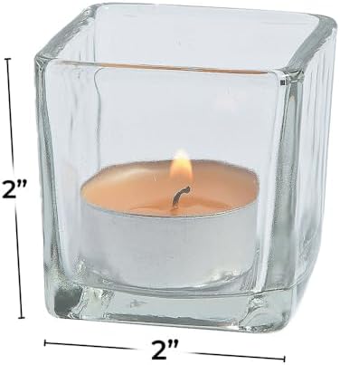 12-Piece Clear Square Candlelight Holders