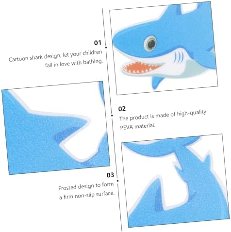 LIFKOME Shark Sticker Set for Bath Tub Non Slip Peva Frosted Decals
