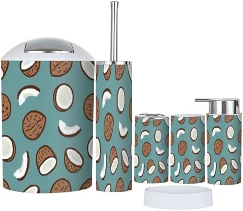 XNGJEMVWXO Relax Tropical Bathroom Accessories 6-Piece Set