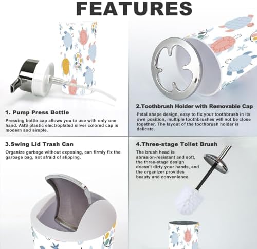 Scandinavian Style 6 Piece Bathroom Accessories Set