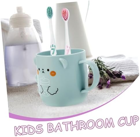 2Pcs Cute Plastic Cups for Boys - Toothbrush Holder Bear Design