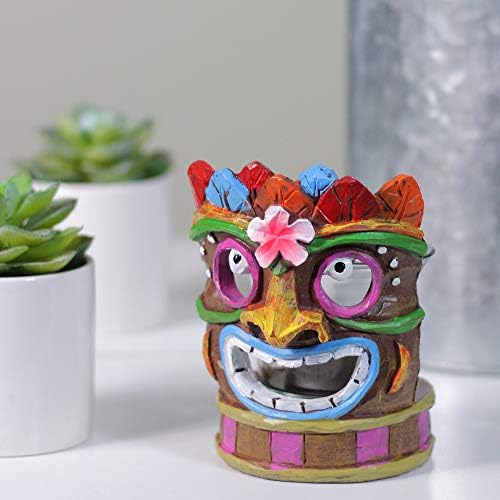 Smiling Tiki Face Tea Light Candle Holder