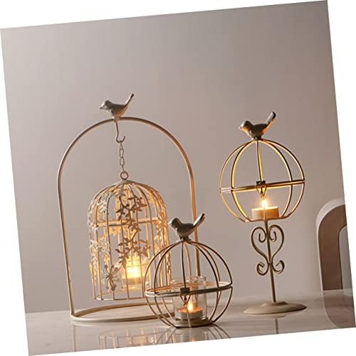 Rustic White Iron Candlestick Decor for Weddings and Homes
