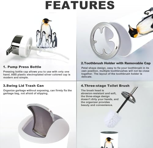 6-Piece Set Durable Functional Perfect for Bathroom Organization