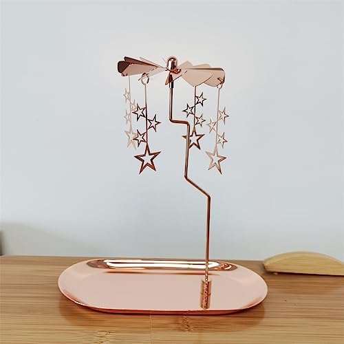 Rotary Candle Holder with Rosegold Star Tray
