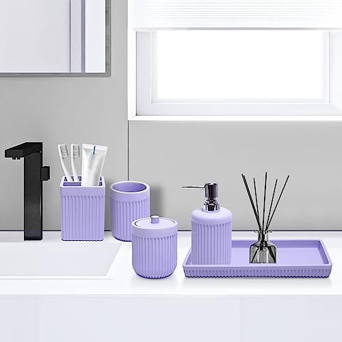 5-Piece Resin Bathroom Set for Blissful Hygiene