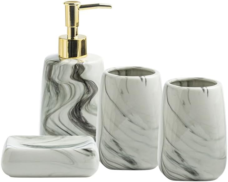 Comeon Ceramic 3-Piece Bathroom Set with Square Design