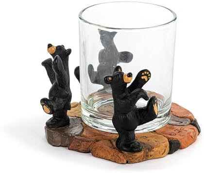 Hand Cast Resin Black Bear Vancouver Moon Dance Table Top Votive Candle Holder