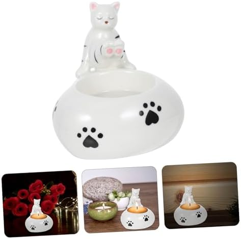 Unique Ceramic Cat Tea Light Candle Holder