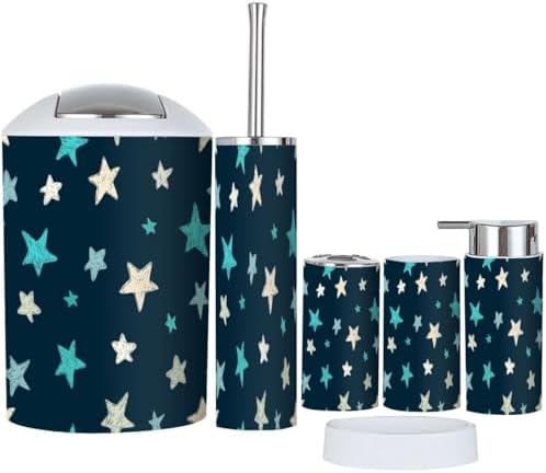 6-Piece Bathroom Set with Star Design