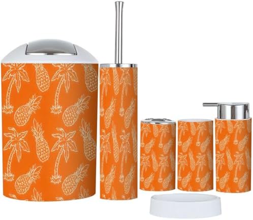 Tropical Bathroom Accessories Set 6 Pcs