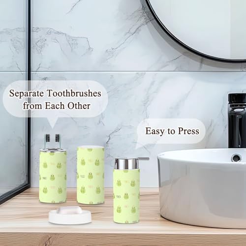 Bathroom Accessories Set 6 Pcs Princess Frogs Toothbrush Holder Soap Dispenser Set
