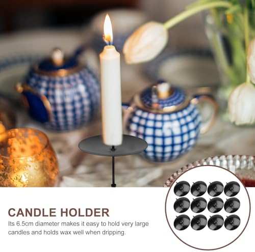 Elegant Metal Wreath Candle Holder Set - 12 Pieces for Home Festivals